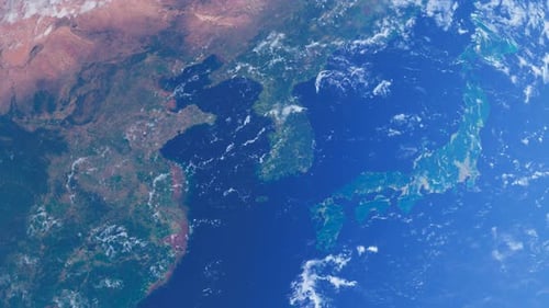 Earth from Space Zoom Out Animation Over Asia