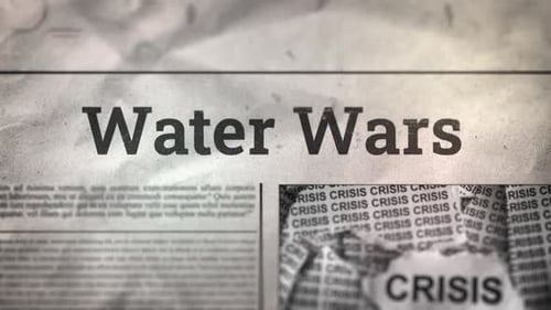 Water Wars Title On Digital Newspaper