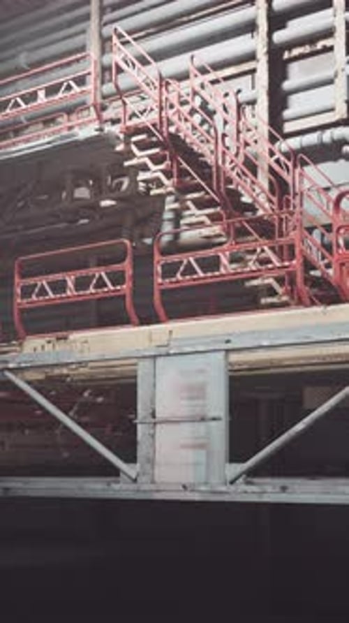 Explorando el intrincado diseño de escaleras en un almacén industrial