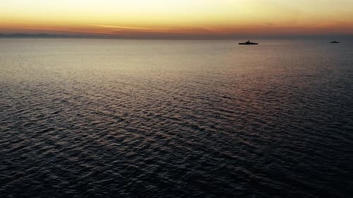 Aerial view of ships at sea, Bangladesh.