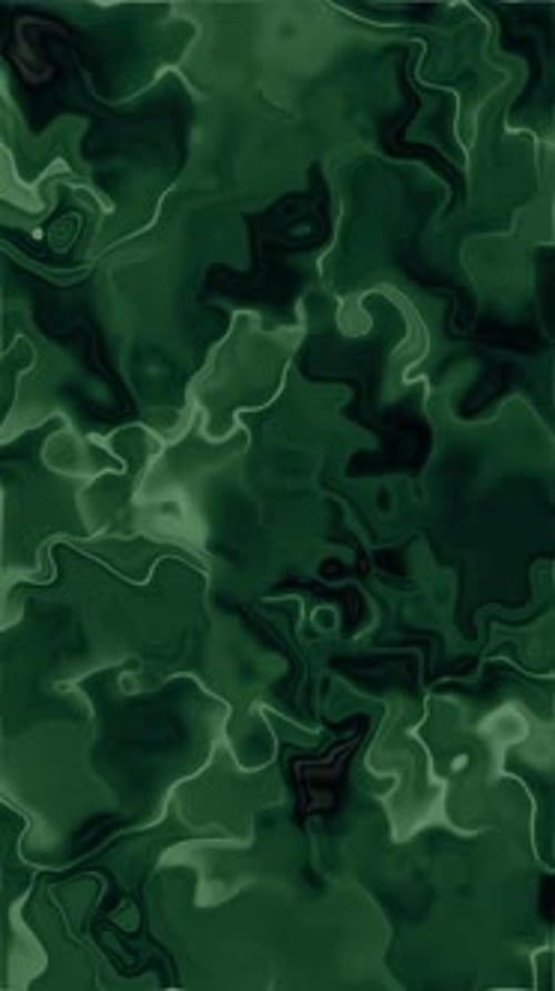 Deep Green Abstract Background with Fluid Organic Shapes and Smooth Gradient in Artistic Motion