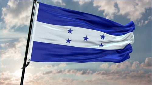 Realistic Honduras National Flag Waving Animation Loop
