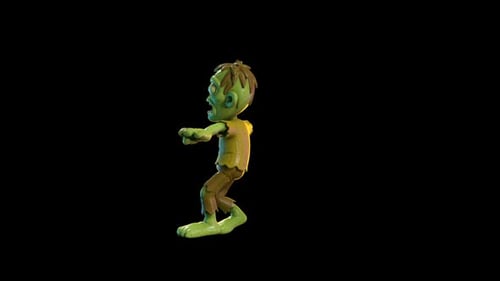 Cartoon Zombie Character Walking and Shuffling Animation