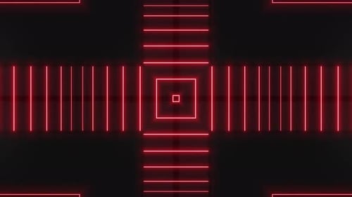 4k Abstract Red Neon Loop 2