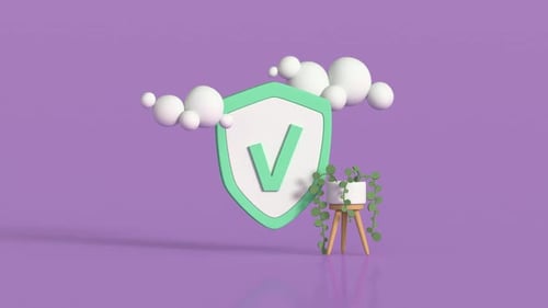 Metapher für Internetsicherheit und Cyberschutz. 3D-Renderanimation