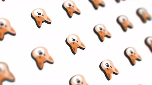 Cute Animated Dog Heads Seamless Looping Pattern Background