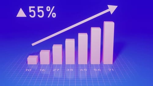 Stock market animated graphic. Stock price chart.