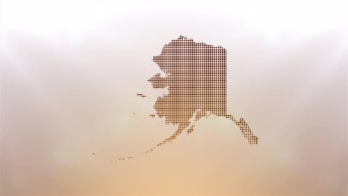 Pixelated Alaska Map Reveal with Modern Glowing Effect