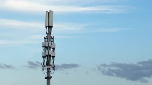 Communications tower and 4G internet. concept of technology and innovation in communications.
