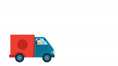 2d Delivery Truck Background 4K