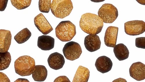 Animated Falling Food Pellets Abstract Background