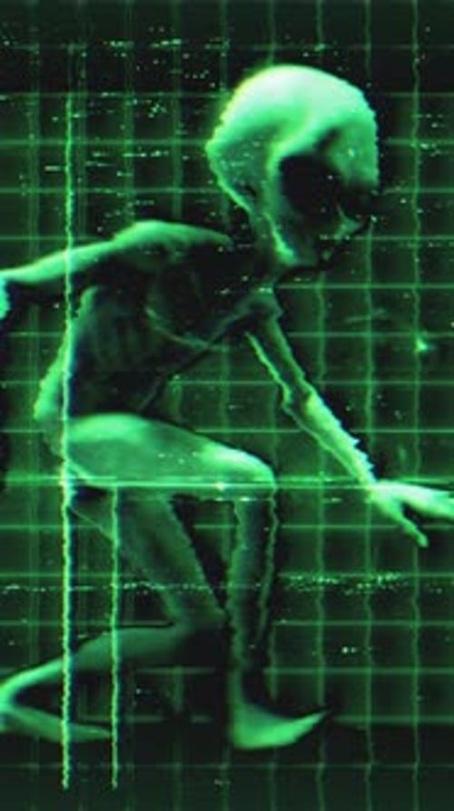Glitch Effect Alien Digital Scan Vertical Animation