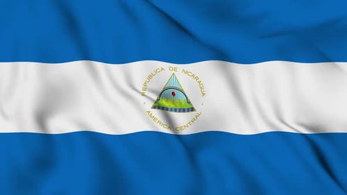 Nicaragua National Flag Realistic Waving Seamless Loop