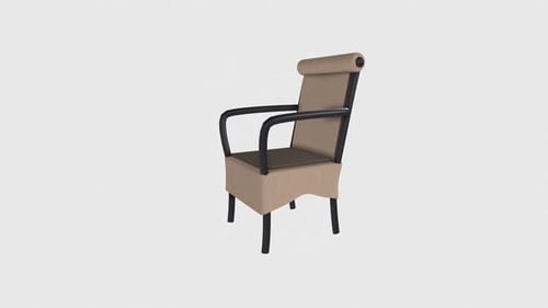 Chair rotation in loop on white background