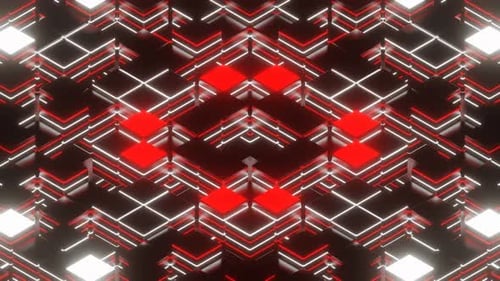 Roter und weißer quadratischer farbiger Strobe-Hintergrund Vj Loop In 4K