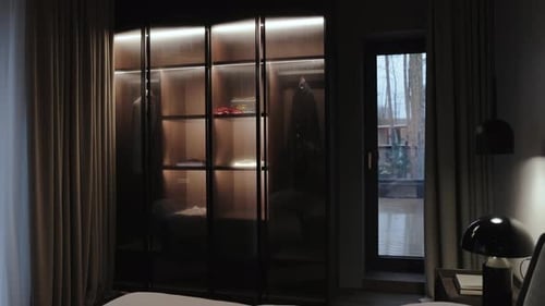 Modern Bedroom Interior with Elegant Wardrobe