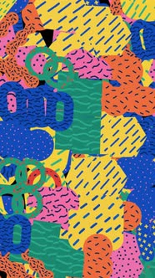 Geometric Memphis Falling Down Gravity Vertical Alpha 02