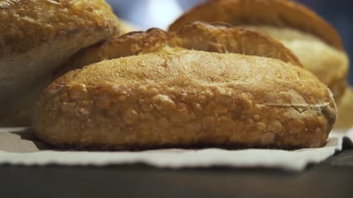 close-up of fresh baked bread