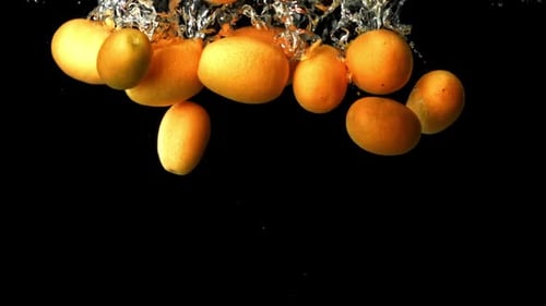 Super Slow Motion Fresh Kumquat Filmed on a Highspeed Camera at 1000 Fps