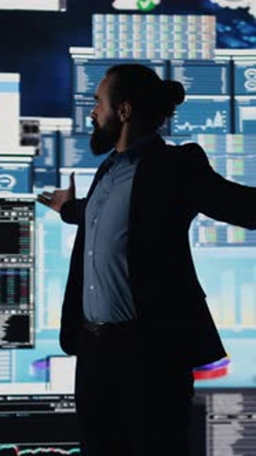 Vertical Video Confident Powerful Administrator Proud of Career Success for a High End Life