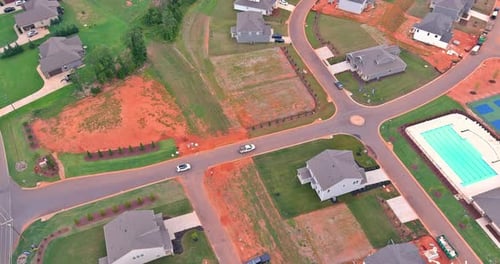 Aerial View of New Suburban Neighborhood Development