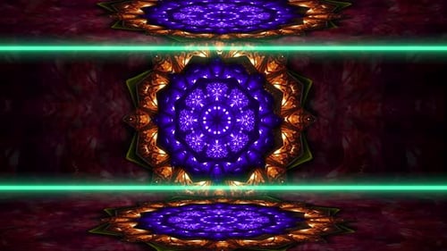 Abstract Vj Loop Party Celebration Mandala Background. Abstract Animation Of Kaleidoscope