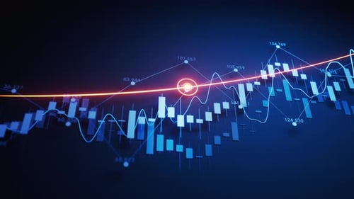 Digital Stock Market Growth Chart with Futuristic Data Analysis