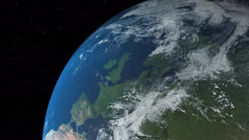 Global Earth Zoom Reveals Geographic Outline and Country Name