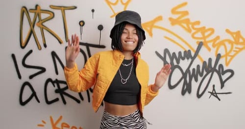 Modern Generation Youth Subculture Concept. Positive Female Teenager Dressed in Street Style