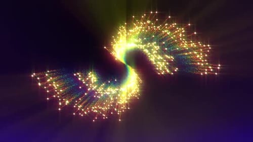 Animation mit bunten leuchtenden Spirallichtern