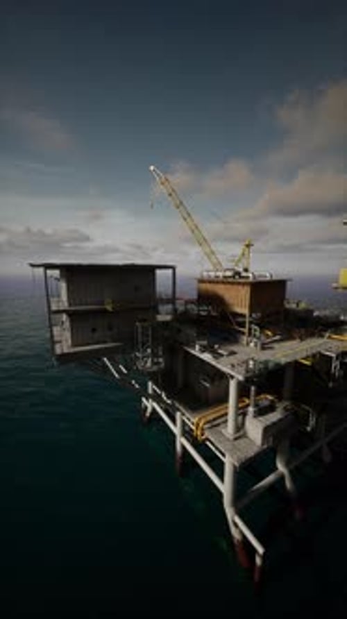 Old Oil Rig in the Middle of the Ocean