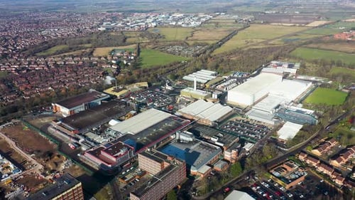 Aerial drone footage of the city of York in North Yorkshire, England