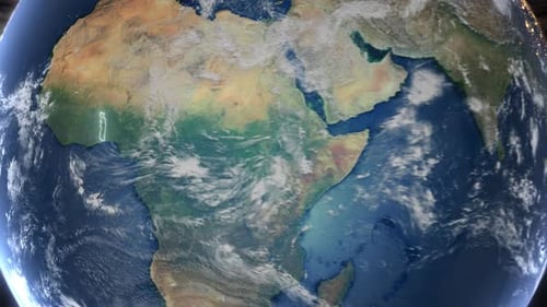 Realistic Earth Orbit and Zoom Glowing Borders Togo