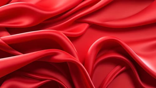 Roter Seidenstoff faltet sich, lebendig und glatt