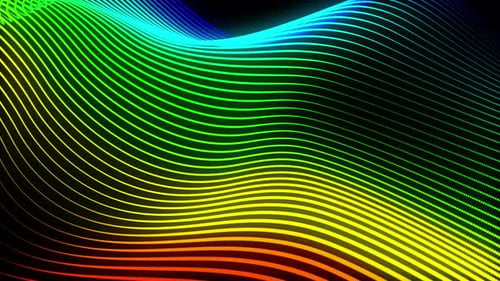 Fluid Abstract Rainbow Wavy Lines Loop Background