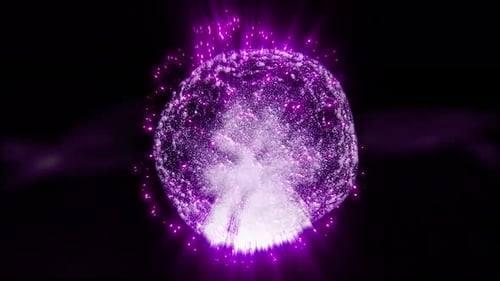 Abstract Pulsating Particle Sphere Animation