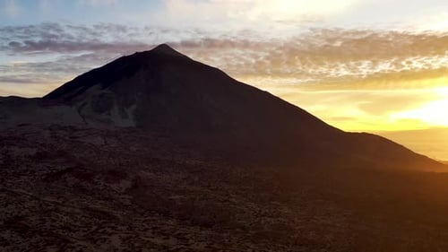 Aerial view of clouds at Volcano Teide, Tenerife, Spain.