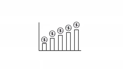 Minimalist Line Art Bar Chart Animation for Financial Growth