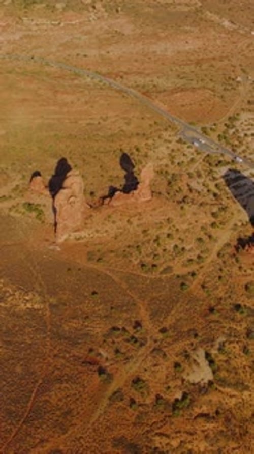 Aerial View of Desert Rock Formations