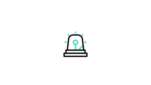 Animated Flat Design Siren Alarm Light Icon