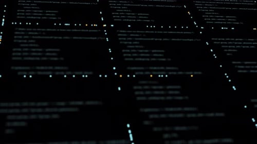 PNG Alpha.Futuristic abstract digital cyberspace with program code levitation.