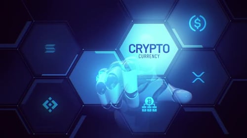 Cryptocurrency touch screen animation