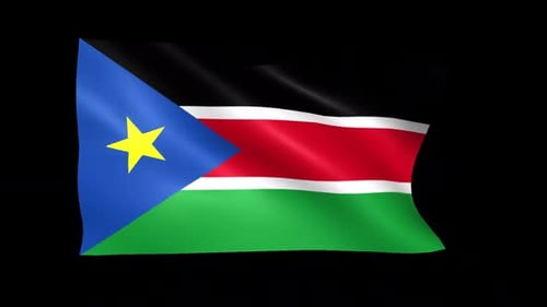 South Sudan National Flag Waving Animation