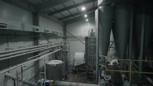 Cisterns and Pipelines in Workshop of Chemical Plant