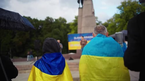 Manifestación de solidaridad europea contra la guerra por Ucrania