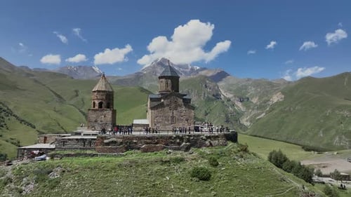 Gergeti Trinity Church Among The Mountains Of Georgia