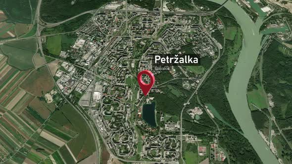 Mapa de la ciudad de Petržalka Zoom (Eslovaquia) del espacio a la ...