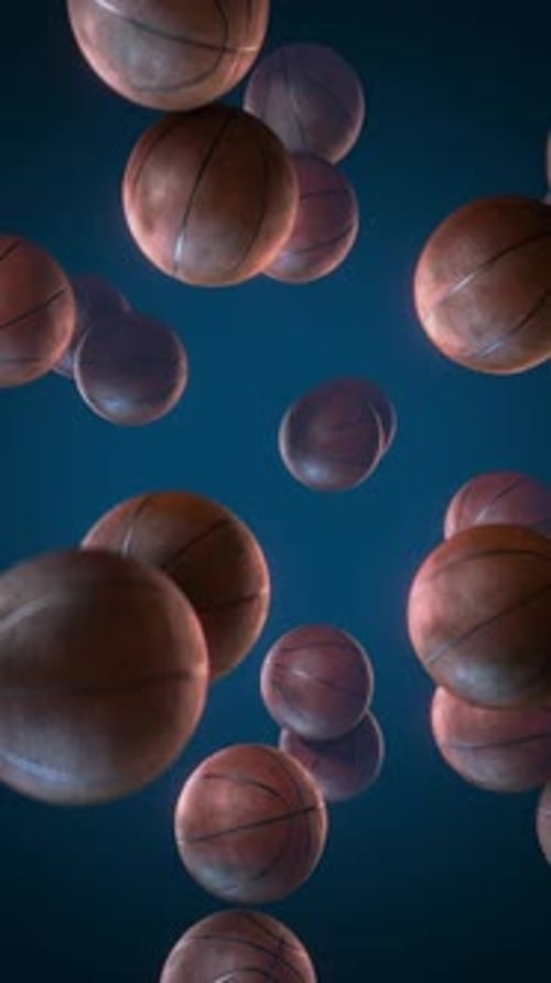 Falling Basketballs Loop Animation in Vertical Format