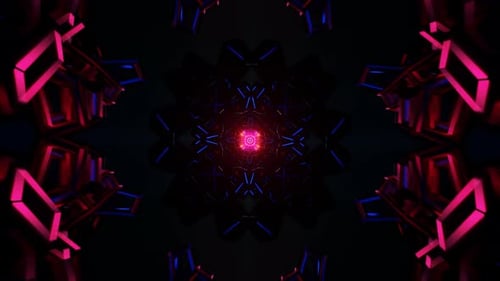 Abstract Neon Geometric Tunnel Loop