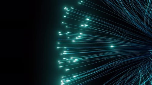 Abstract Futuristic Data Network Light Trails Loop Background